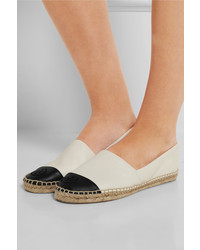 Espadrilles en cuir beiges Tory Burch