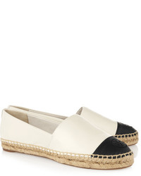 Espadrilles en cuir beiges Tory Burch