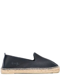 Espadrilles en cuir bleu marine Manebi