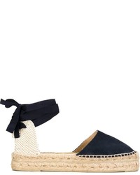 Espadrilles en cuir bleu marine Manebi