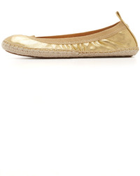 Espadrilles en cuir dorées Yosi Samra