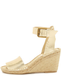 Espadrilles en cuir dorées Soludos