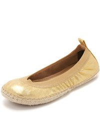 Espadrilles en cuir dorées Yosi Samra