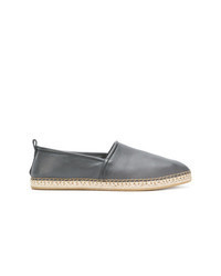 Espadrilles en cuir gris foncé