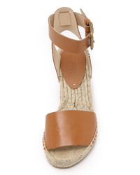 Espadrilles en cuir marron clair Soludos