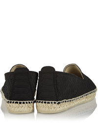 Espadrilles en cuir noires Manebi