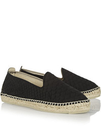 Espadrilles en cuir noires Manebi