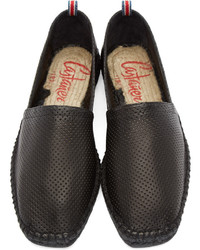 Espadrilles en cuir noires Castaner