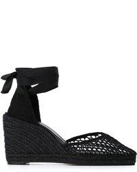 Espadrilles en cuir noires Castaner