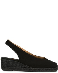 Espadrilles en cuir noires Castaner