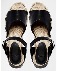 Espadrilles en cuir noires Asos