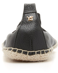 Espadrilles en cuir noires Yosi Samra