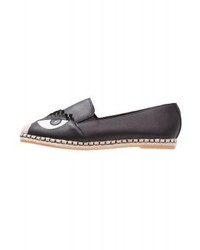 Espadrilles en cuir noires Missguided