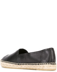 Espadrilles en cuir noires Saint Laurent