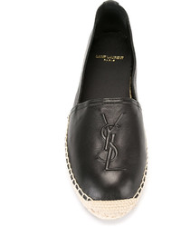 Espadrilles en cuir noires Saint Laurent