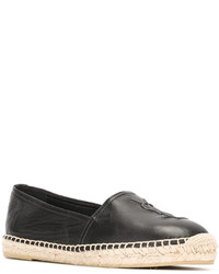 Espadrilles en cuir noires Saint Laurent