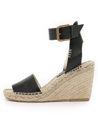 Espadrilles en cuir noires Soludos