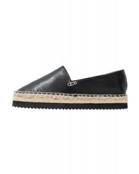 Espadrilles en cuir noires Parfois