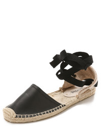 Espadrilles en cuir noires Soludos