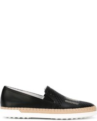 Espadrilles en cuir noires Tod's