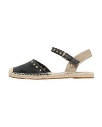 Espadrilles en cuir noires Tom Tailor