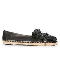 Espadrilles en cuir noires Tory Burch