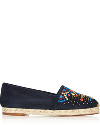 Espadrilles en daim bleu marine Giuseppe Zanotti