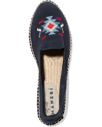 Espadrilles en daim bleu marine Manebi