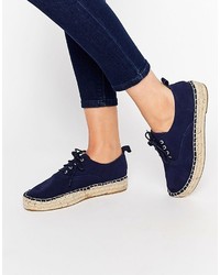 Espadrilles en daim bleu marine Pull&Bear