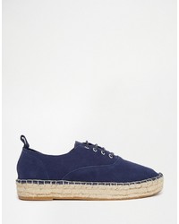 Espadrilles en daim bleu marine Pull&Bear