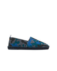 Espadrilles en daim camouflage bleu marine