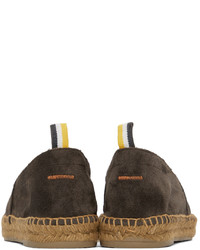 Espadrilles en daim marron foncé Castaner