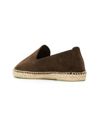 Espadrilles en daim marron foncé Manebi