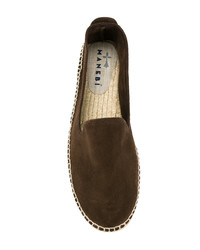 Espadrilles en daim marron foncé Manebi