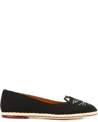 Espadrilles en daim noires Charlotte Olympia