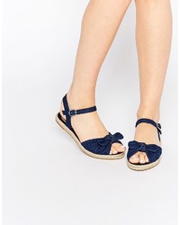 Espadrilles en denim bleu marine Asos