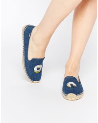 Espadrilles en denim bleues Soludos