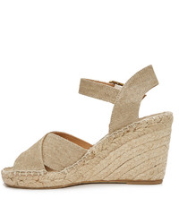 Espadrilles en toile dorées Soludos