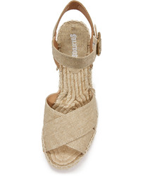 Espadrilles en toile dorées Soludos