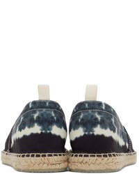 Espadrilles en toile imprimé tie-dye bleu marine Castaner