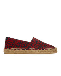 Espadrilles en toile imprimées léopard rouges