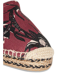 Espadrilles en toile imprimées noires Etoile Isabel Marant