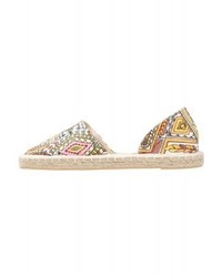 Espadrilles en toile imprimées orange Even&Odd