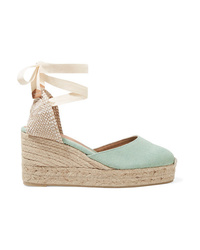 Espadrilles en toile vert menthe