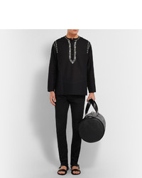 Fourre-tout en cuir noir Saint Laurent