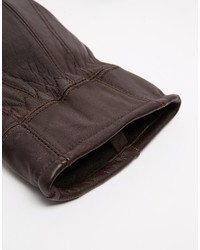 Gants en cuir marron foncé Peter Werth