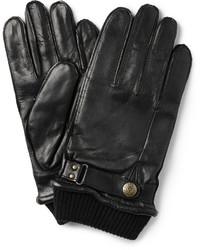 Gants en cuir noirs Dents