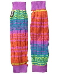 Gants en laine à rayures horizontales multicolores