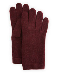 Gants en tricot bordeaux