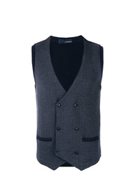 Gilet à motif zigzag bleu marine